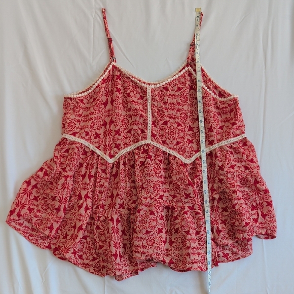 Floral Red Women's Top - Picture 3 of 3